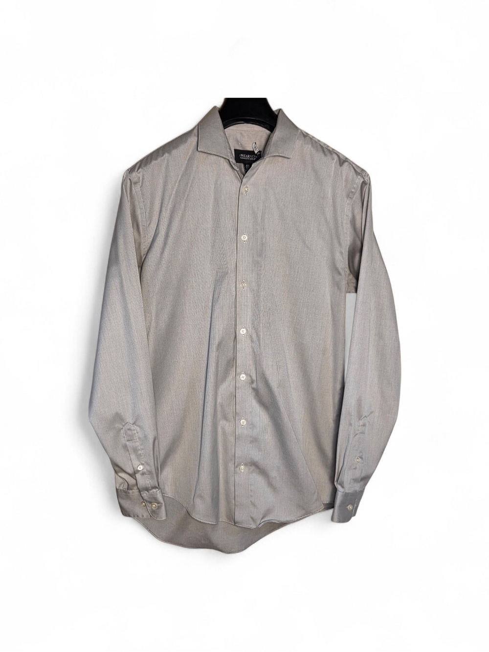 Awearness Kenneth Cole Men's Light Gray Slim Fit Dress Shirt Size 16½ Neck 36/37